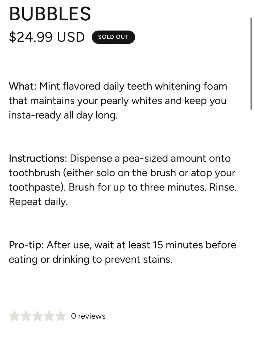 Beaut. Brightening Bubbles Teeth Whitening Foam - Mint